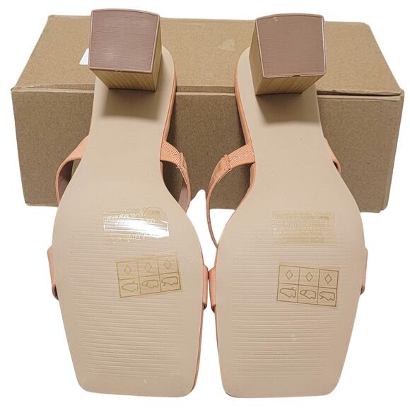 Journee Collection Women Nolla Block Heel Slide Sandals Size US 8.5M Blush Pink - Picture 6 of 6